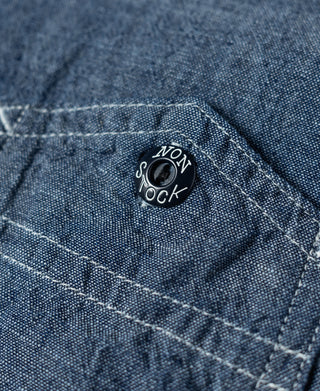 button detail of 1943 Slub Cotton Chambray Work Shirt