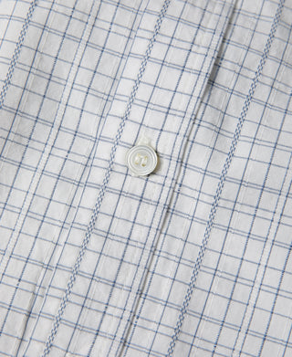 1930s Dobby Grid Check Spearpoint Collar Dress Shirt