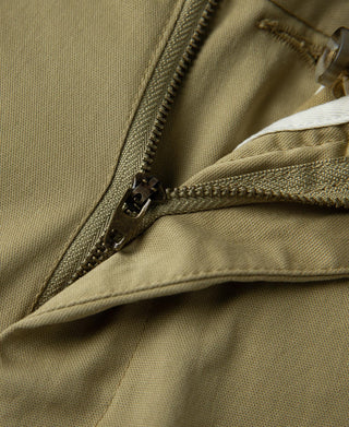 Cotton-Blend Slim Tapered Trousers - Khaki