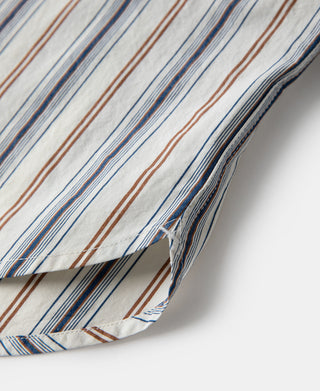 Colour Stripe Band Collar Shirt - White