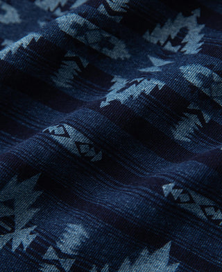 fabric detail of Dark Indigo Navajo-Inspired Pocket T-Shirt