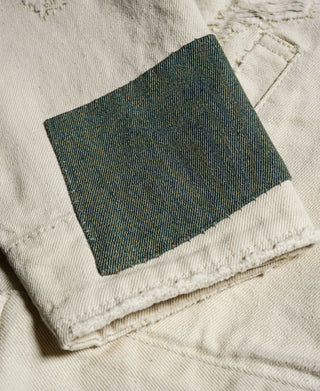 15.5 oz Ecru Selvedge Denim Repair Trucker Jacket
