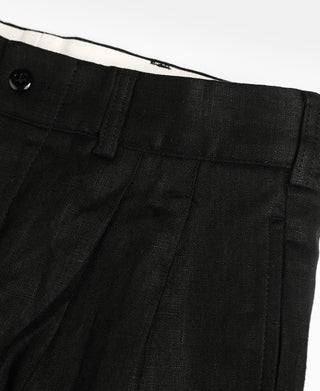Lot 841 1940s Linen Two Tuck Slacks - Black
