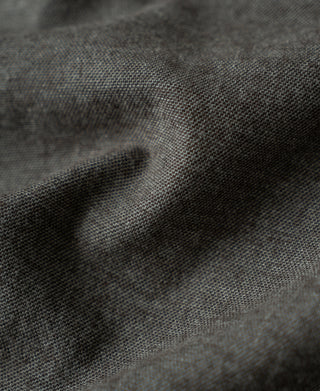 Close-up of dark gray brushed cotton flannel fabric texture