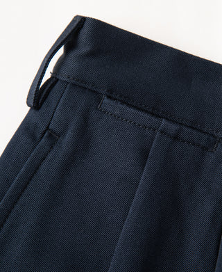 Lot 830 1940s Two Tuck Chino Trousers - Navy