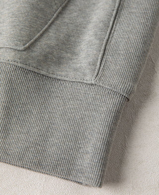 1950s Heavyweight Cotton Fleece Hoodie - Light Gray