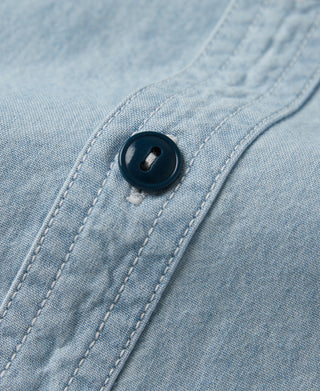 Military Wash Chambray Workshirt - Washed Blue