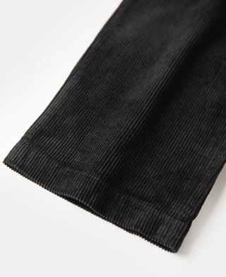 1960s Double Pleated Corduroy Trousers - Black