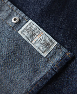 Slub Denim Snap Button Western Shirt - Dark Indigo
