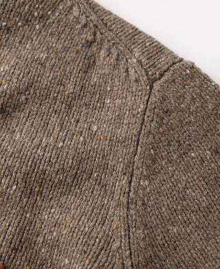 Roll Neck Pure Wool Fisherman Sweater - Brown