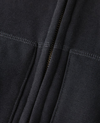 Heavyweight Terry Zip-Up Hoodie - Black