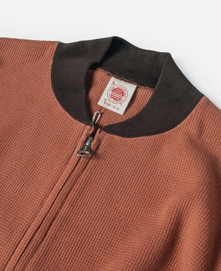 Waffle Cotton Full-Zip Track Jacket - Orange