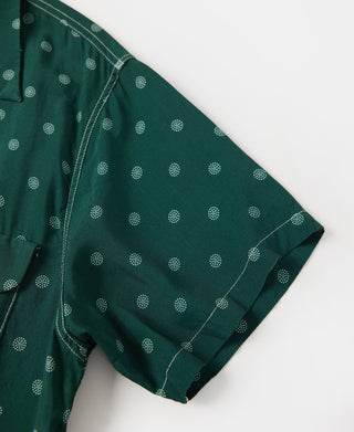 Lot 220 Dotted Open Collar Shirt - Dark Green