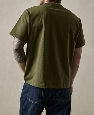 1900s Heavyweight Cotton Jersey Boxy T-Shirt - Olive