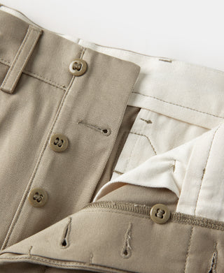 Lot 830 1940s Two Tuck Chino Trousers - Khaki