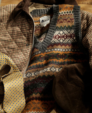 Fair Isle Wool V-Neck Sweater Vest