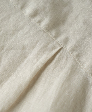 1950s Italian Collar Long-Sleeve Linen Shirt - Apricot