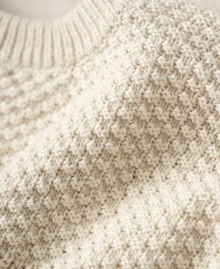 Rib & Seed-Stitch US Cotton Knit Sweater