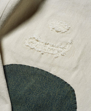 15.5 oz Ecru Selvedge Denim Repair Jeans