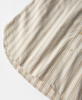 Colour Stripe Band Collar Shirt - Apricot