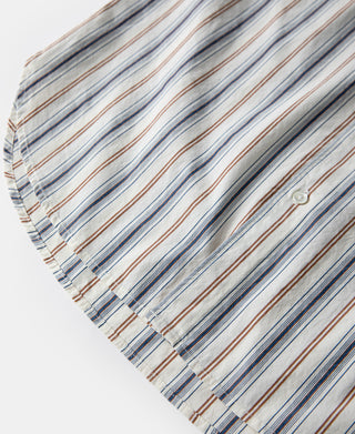 Colour Stripe Band Collar Shirt - White