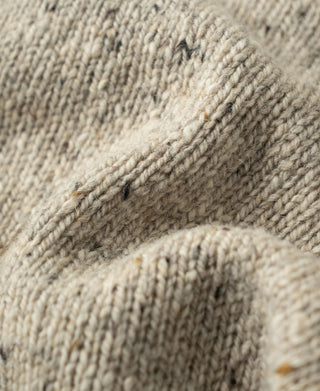 Roll Neck Pure Wool Fisherman Sweater - Ecru