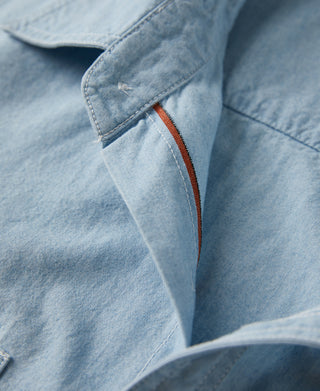 Military Wash Chambray Workshirt - Washed Blue