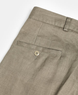 Lot 841 1940s Linen Two Tuck Slacks - Khaki Green