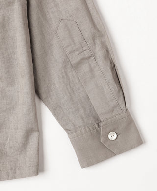 Lot 220L 1940s Linen-Cotton Open Collar Shirt - Khaki Gray