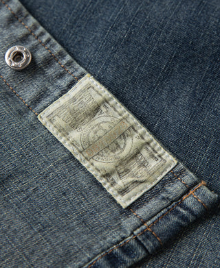 Slub Denim Snap Button Western Shirt - Washed Indigo
