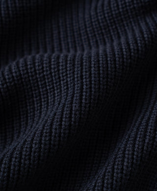 Heavyweight Wool-Blend Cardigan Sweater - Dark Blue