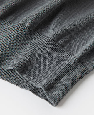 Lot 910L Long Sleeve Knitted Polo Shirt - Gray