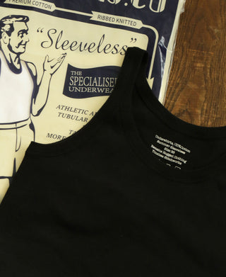 1940s Tubular Marcel Tank Top - Black