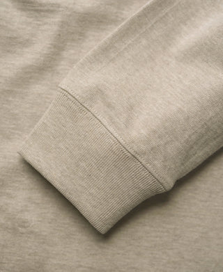 10.5 oz Loopwheel Tubular Henley Shirt - Oatmeal - Size S