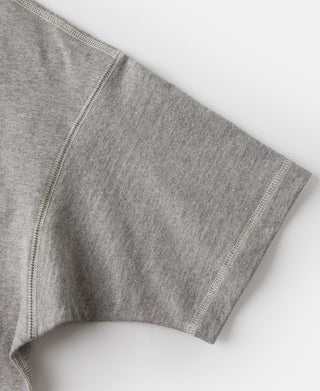 1940s Slub Cotton Henley Pocket T-shirt - Gray