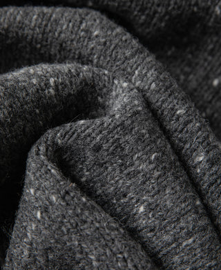 Roll Neck Pure Wool Fisherman Sweater - Dark Gray