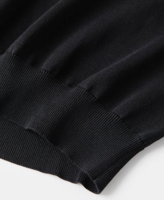 Lot 910L Long Sleeve Knitted Polo Shirt - Black