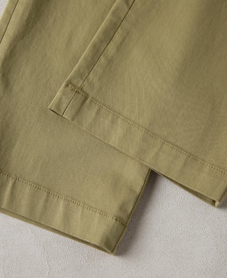 Cotton-Blend Slim Tapered Trousers - Khaki