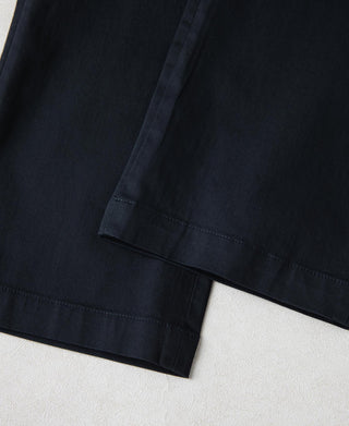 Cotton-Blend Slim Tapered Trousers - Navy