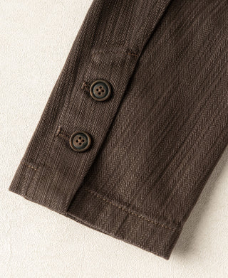 Blazer décontracté à chevrons style années 1930 - Marron