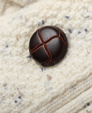 Diamond Cable Knit Shawl Collar Cardigan