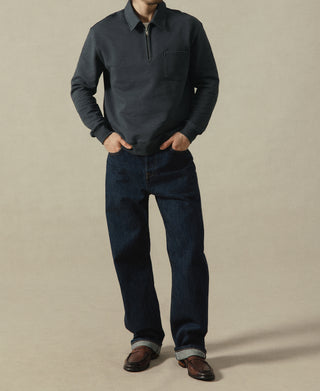 Heavyweight Quarter-Zip Collar Sweatshirt - Vintage Black