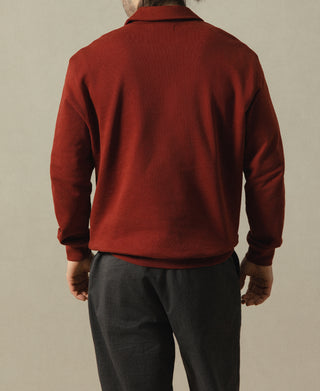Heavyweight Quarter-Zip Collar Sweatshirt - Dark Red