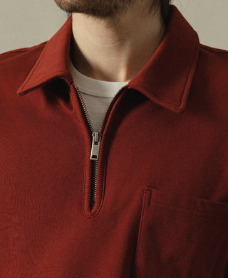 Heavyweight Quarter-Zip Collar Sweatshirt - Dark Red