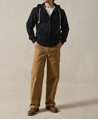 Heavyweight Terry Zip-Up Hoodie - Black