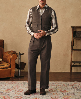 1930s Herringbone Tailored Waistcoat
