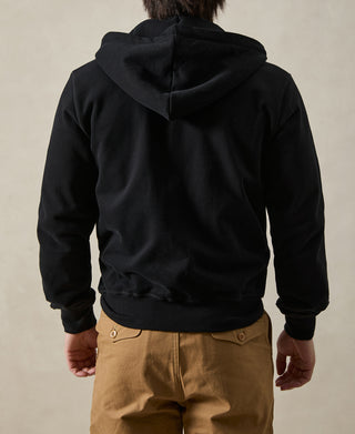 Heavyweight Terry Zip-Up Hoodie - Black