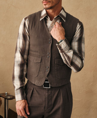 1930s Herringbone Tailored Waistcoat