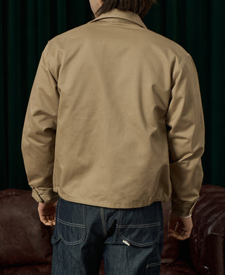 1950s Zip Up Campus Sport Jacket - Khaki