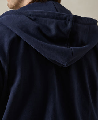 Heavyweight Terry Zip-Up Hoodie - Dark Blue